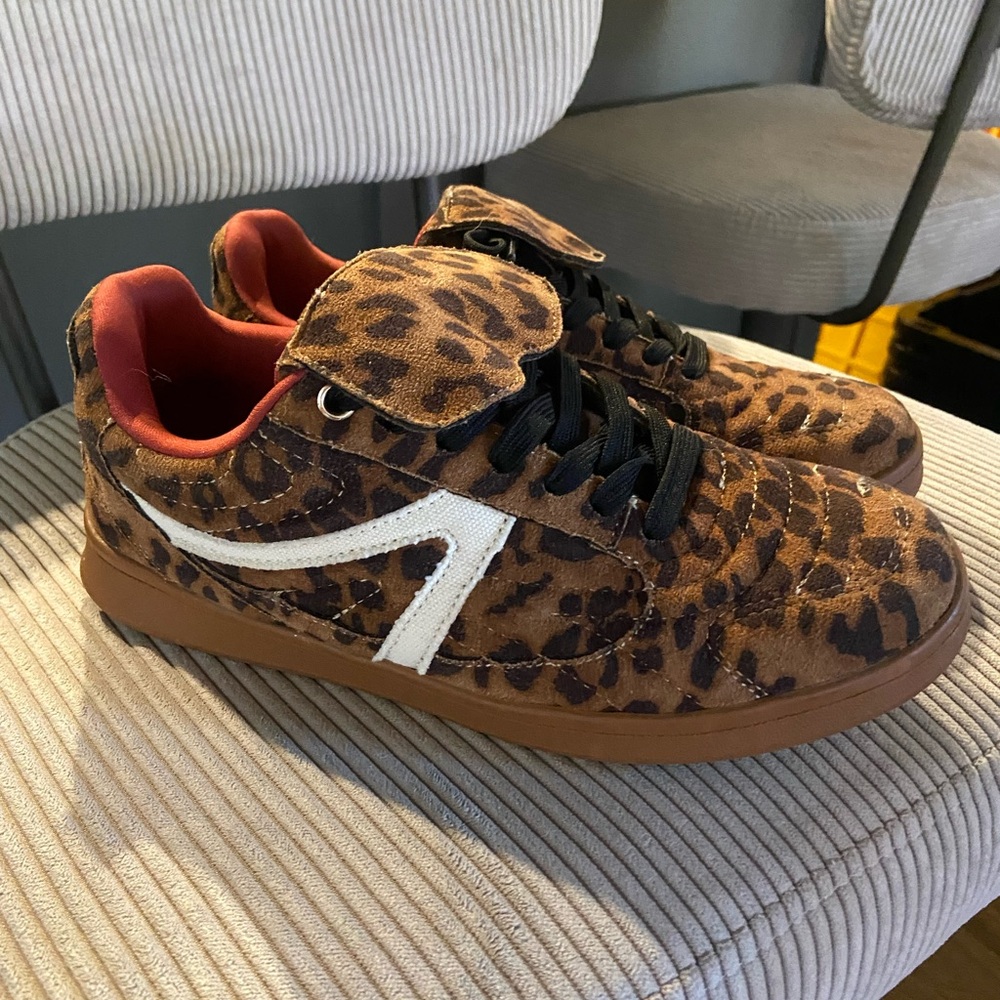 Leopard Print Sneakers with White Accent